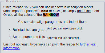 Guides:Rich text in description blocks