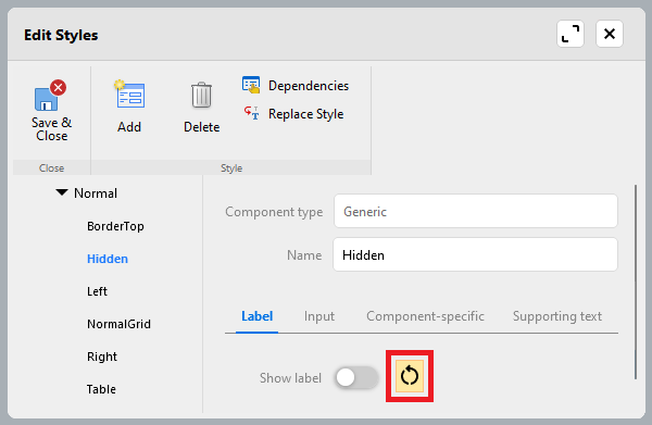 Revert to a parent stlye button