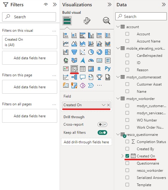 Questionnaire visualization in Power BI:Slicer settings