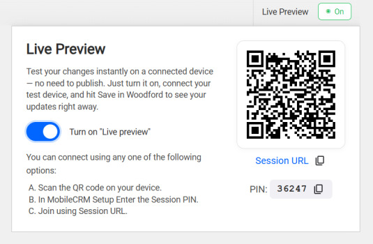 woodford live preview