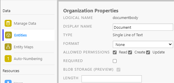 Enable field for external blob storage