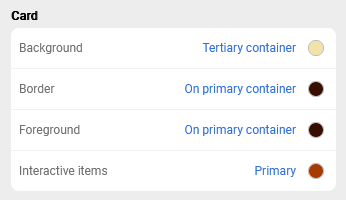 Card colors in theme editor