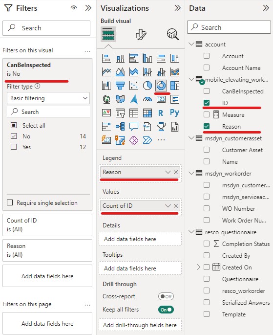 Questionnaire visualization in Power BI: another stacked bar chart filter