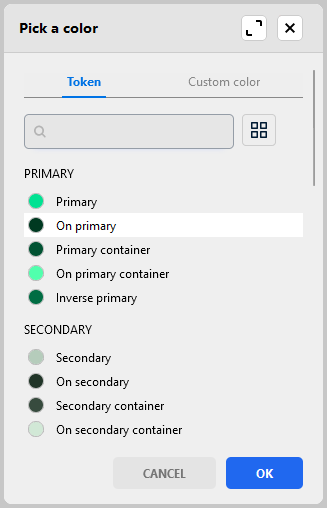 theme editor, color picker, design tokens
