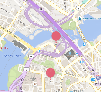 default map pins in the app