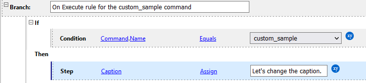 Define command using On Execute