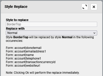 replace all occurrences of a style with a different style