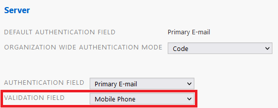 Resco Cloud SMS authentication