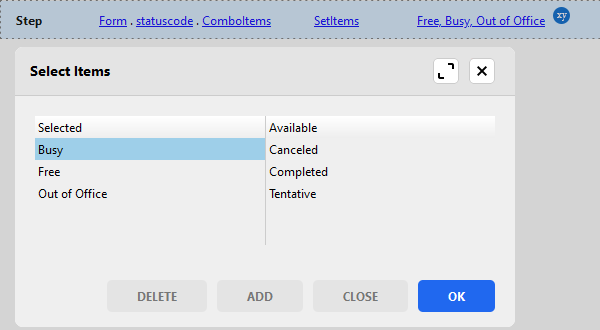 Use rules to determine the available options in option sets
