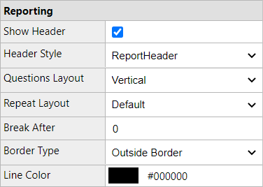 Mobile reports for Resco Inspections: Reporting properties in the questionnaire designer