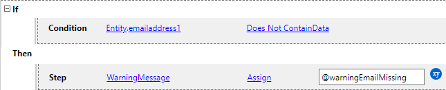 Add a rule that displays a warning message