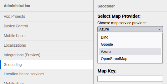 new map providers for geocoding
