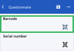 barcode question type in questionnaires