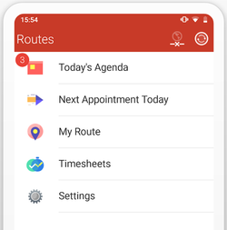 Resco Routes mobile app - home screen