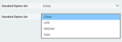 standard option set visualization as drop down