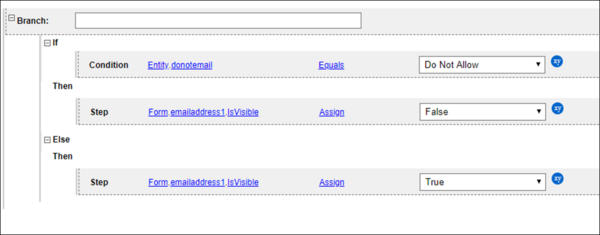 On Load: Hide email field rule example