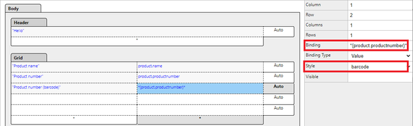 Report designer examples: Custom fonts 3 (Add the field to the report)