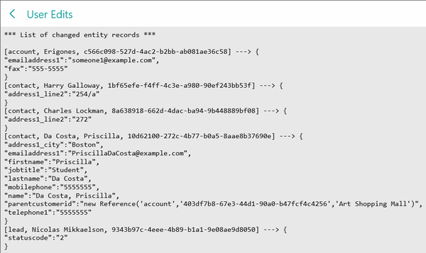 change list user edits