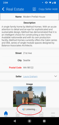 voice control prompt in the app