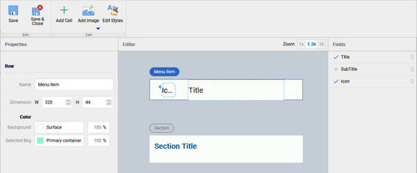 new editor for home screen design