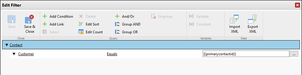 Example of simple filter editor