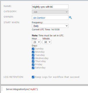 Synchronize data: Nightly sync job