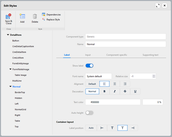 Style editor overview