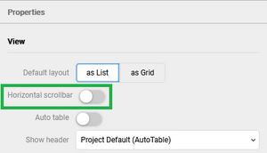 enable horizontal scrolling in views