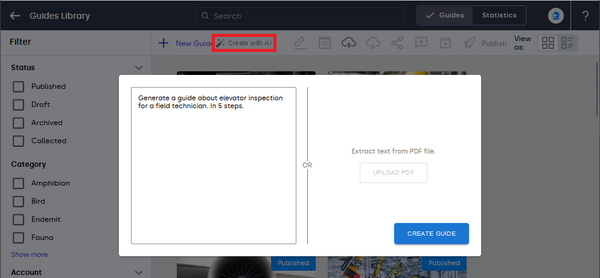 create guide using AI tools (by giving prompt)