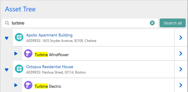 Searchable tree view