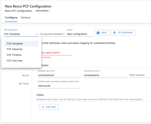 select which custom code components you want to configure in the pcf configurator tool
