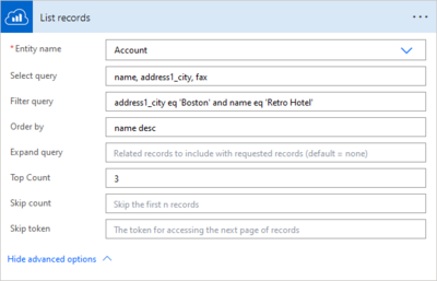 How to get a list of records from Resco Cloud using Resco Cloud connector