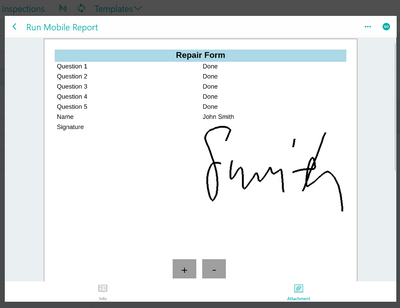 Resco Inspections on Dynamics 365: Generating reports from completed questionnaires: Mobile report