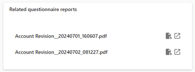 PCF control displaying reports of related questionnaires