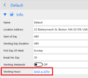 Working hours in company settings