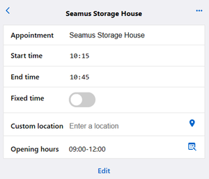 Route plan: Fixed time appointments
