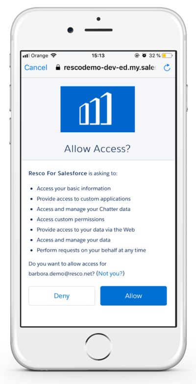 Download and install Resco Mobile CRM for SalesForce step 8