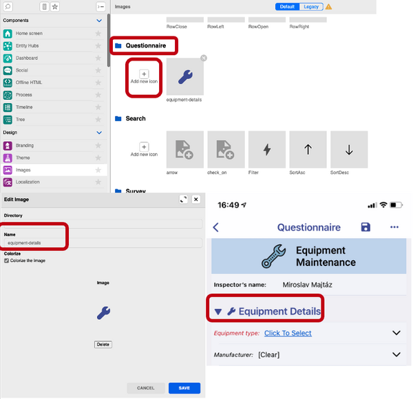 QD examples: Adding custom image for question group