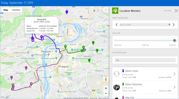 location monitor in action