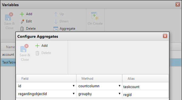 Report designer examples: Use Fetch Table variable 2 (Configure aggregates)