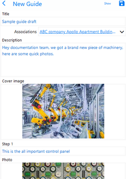 ALT=Creating a new guide showcase