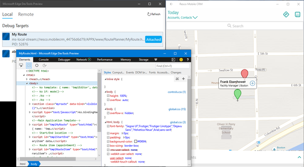 Edge devtools debugging