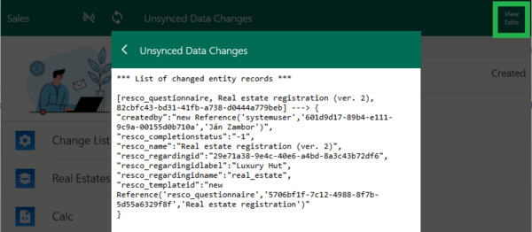 use change list to view questionnaire details