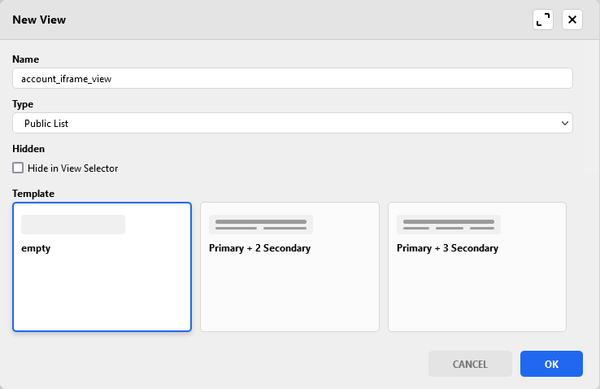 Resco JavaScript Bridge: Create a view with iframe for EntityList in Woodford (new iframe view)