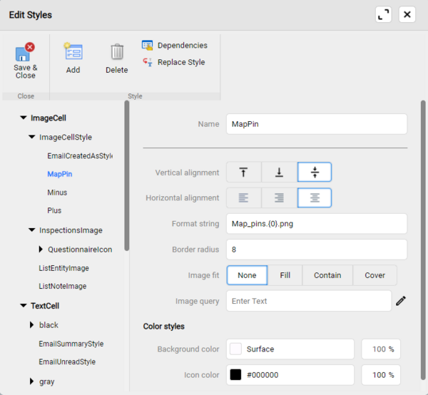 Style we define for the custom map pins