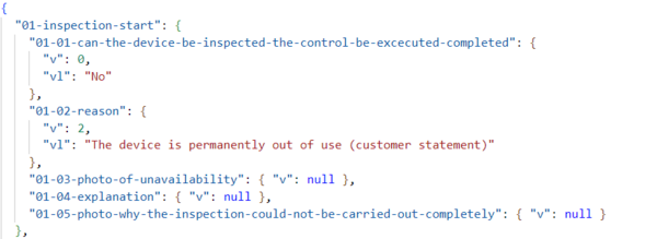 Questionnaire visualization in Power BI:Questionnaire JSON overview