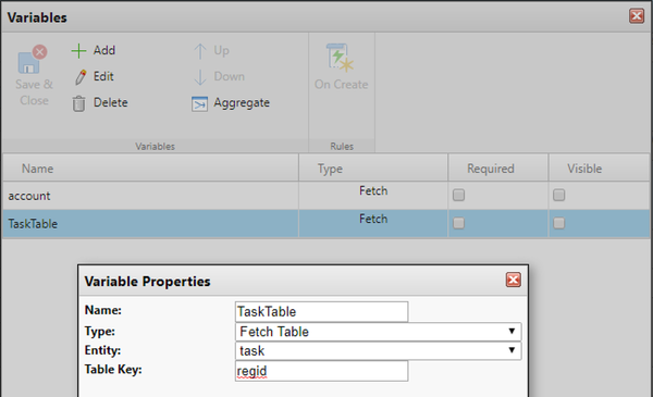 Report designer examples: Use Fetch Table variable 1 (Task table variable)
