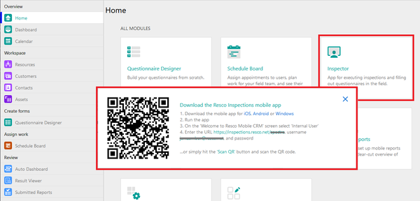 Resco Inspections library: QR code