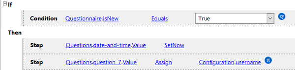 On Load: Automatically filled fields in questionnaire rule example