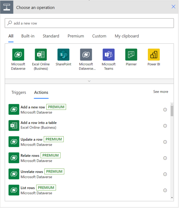 Resco Reports connector: Send Report In Email 2: Add a new row